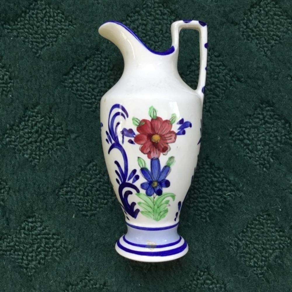 Vintage Hand Painted Flower Vase 6”